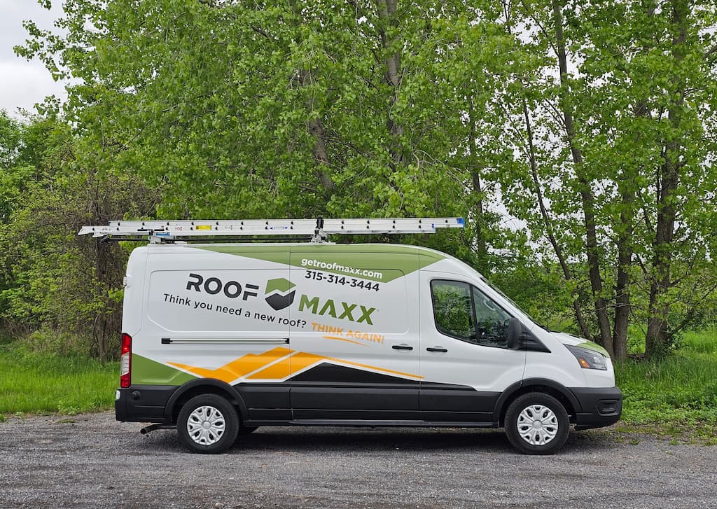 Truck of Roof Maxx of North Syracuse, NY