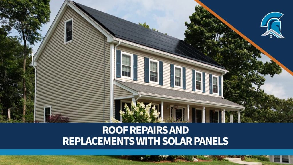 Side view of a residential home with asphalt shingles and black solar panels