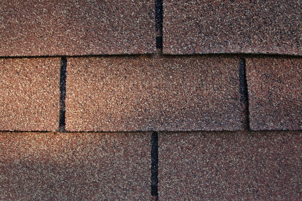 close up of asphalt roof shingle.