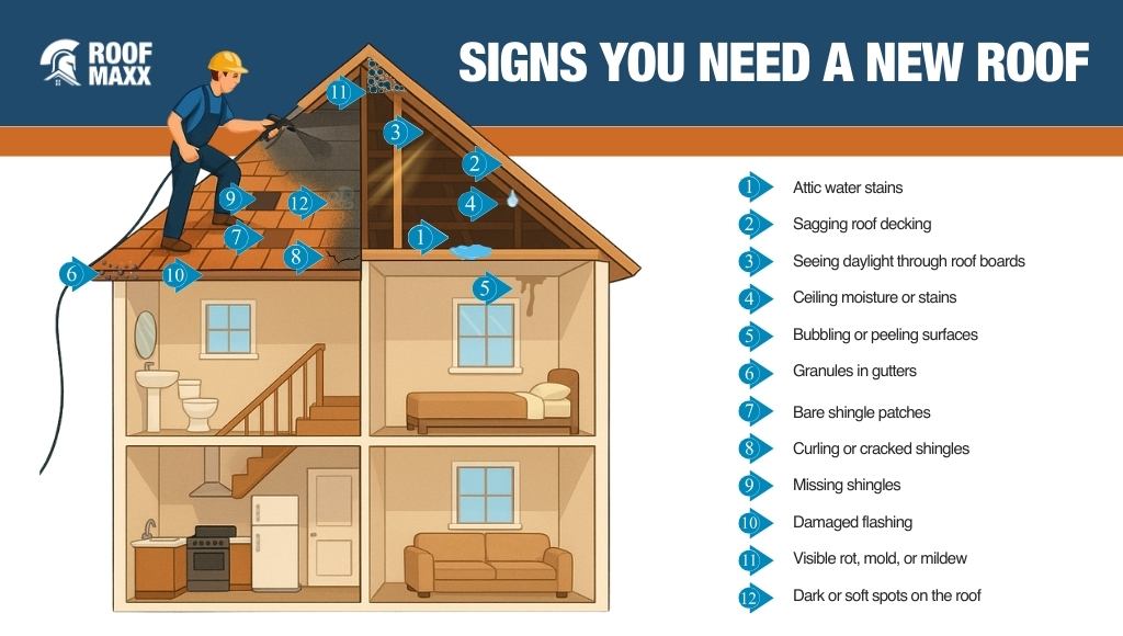 Infographic of 12 Signs You Need a New Roof