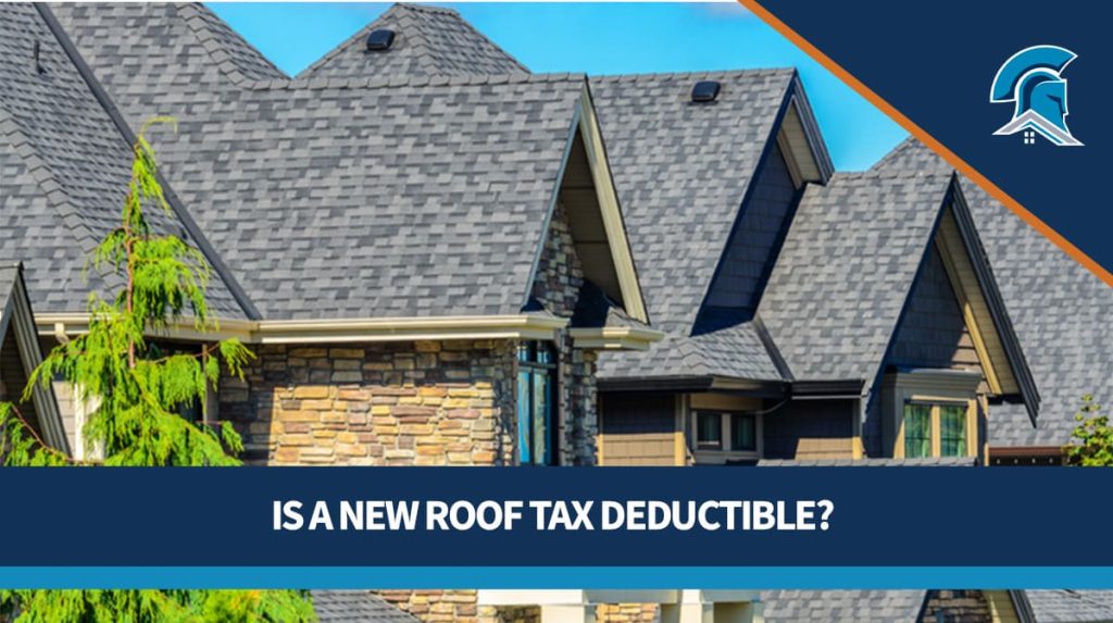 Side view of an asphalt shingle roof on residential home with stone facade.