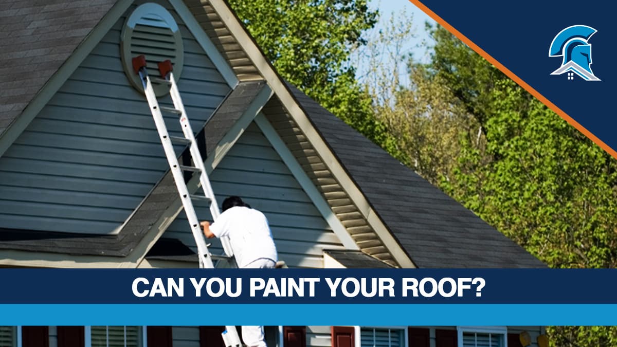 A painter climbs up a ladder to a customer's roof