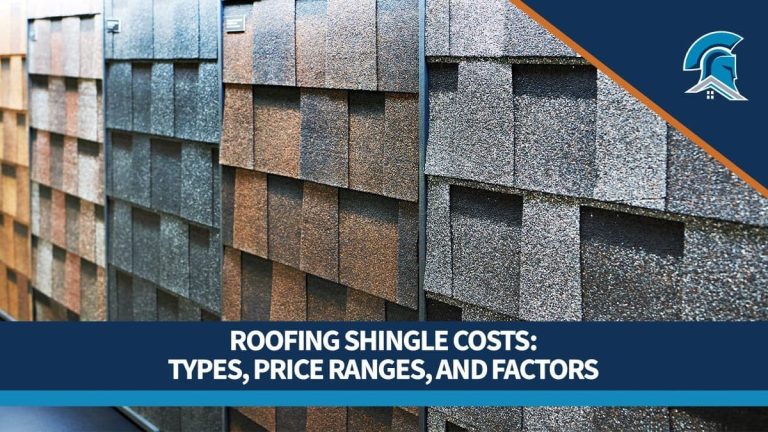 Panels of asphalt shingles lined up on display