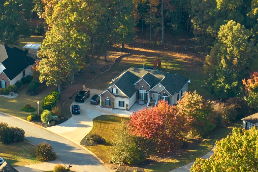 Beautiful house with asphalt shingles on roof