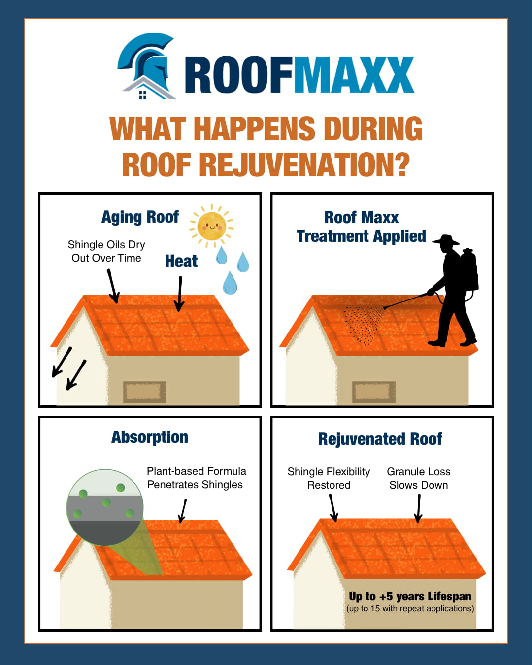 Infographic showing What Happens During Roof Rejuvenation?