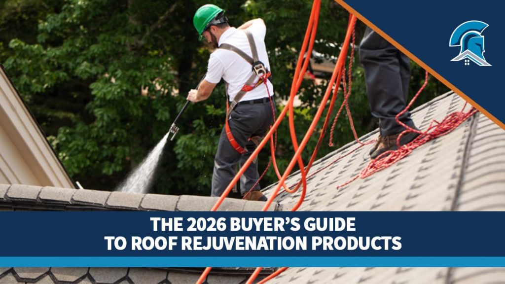 Roof Maxx dealer Ben Esposito treats the roof on a home owned by NASCAR driver Austin Dillon’s family.