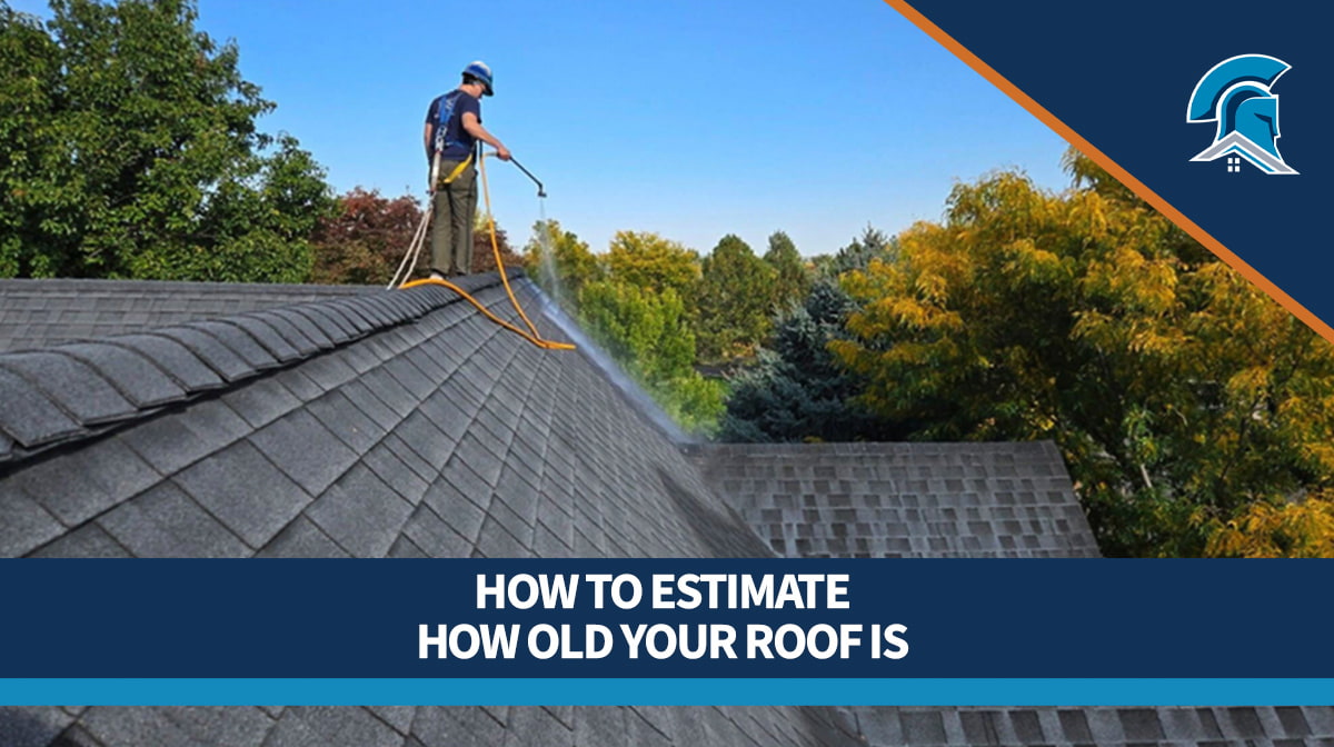 A Roof Maxx dealer sprays the treatment onto an asphalt shingle roof