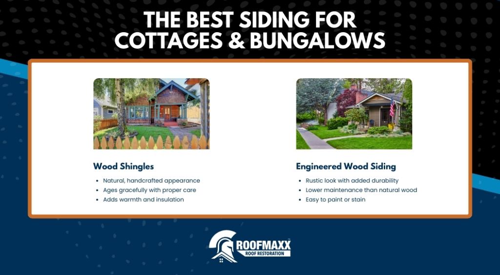 Infographic with The Best Siding For Cottages & Bungalows
