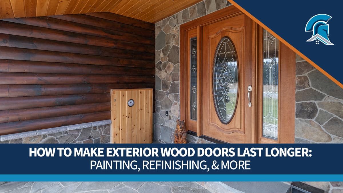 Beautiful rustic log cabin door with decorative windows