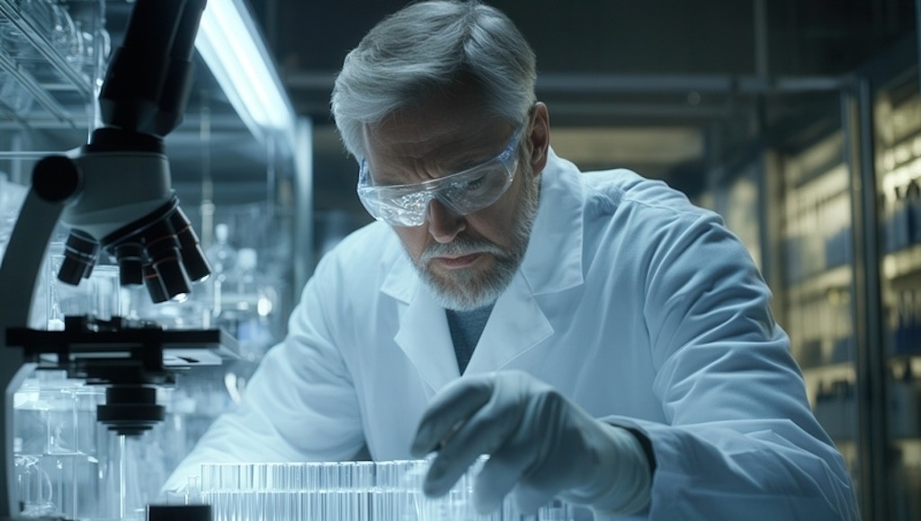 Scientist in lab representing science behind Roof Maxx