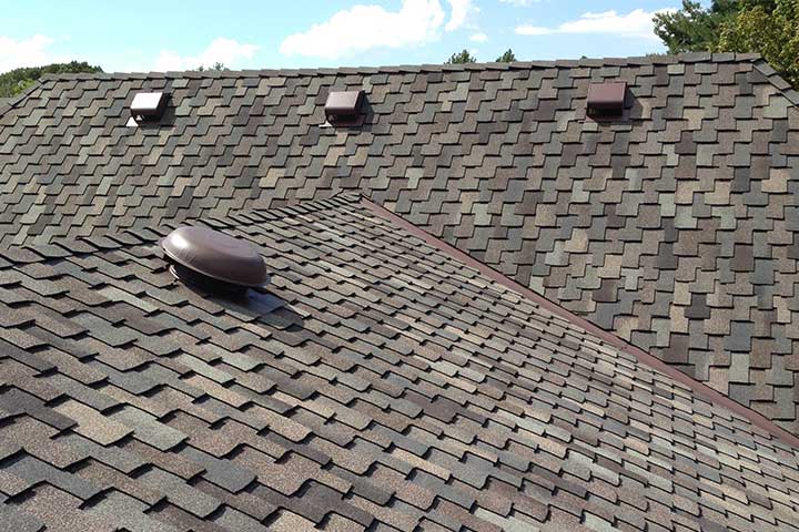 full asphalt roof with vents