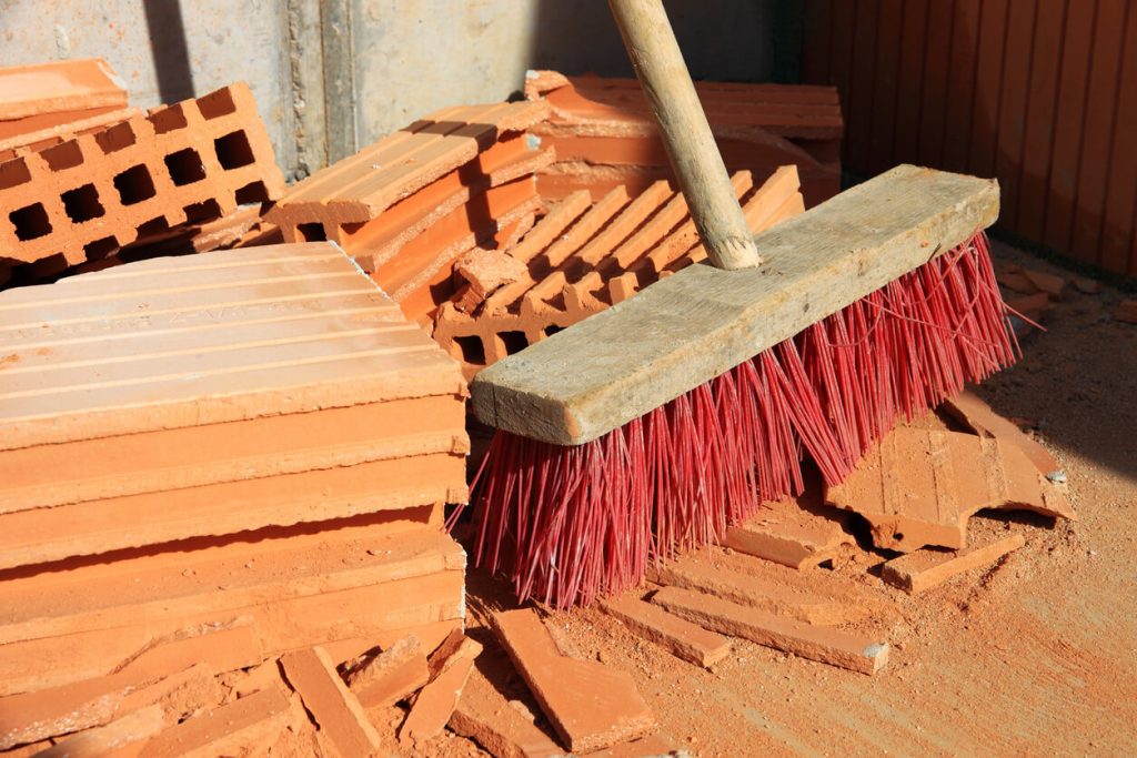 cleaning debris