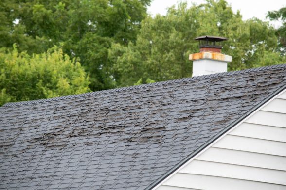 old roof shingles